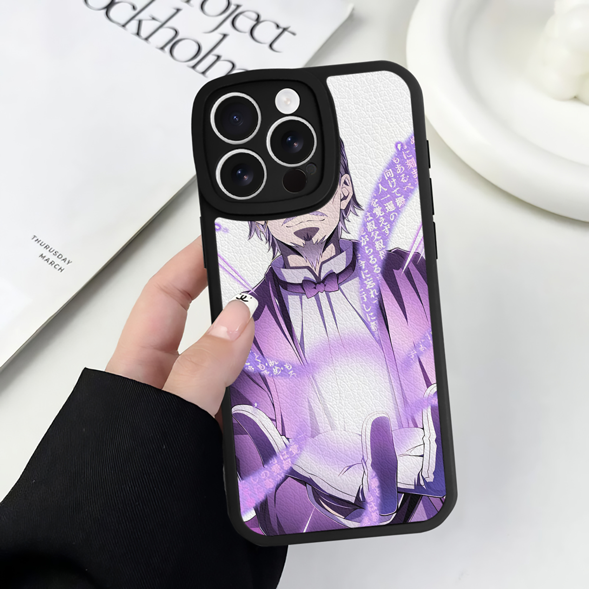 （画像用） 文豪ストレイドッグス Bungo Stray Dogs 【iPhone 16シリーズ対応】シリコンスマホケース（レザー調） 材質：シリコン